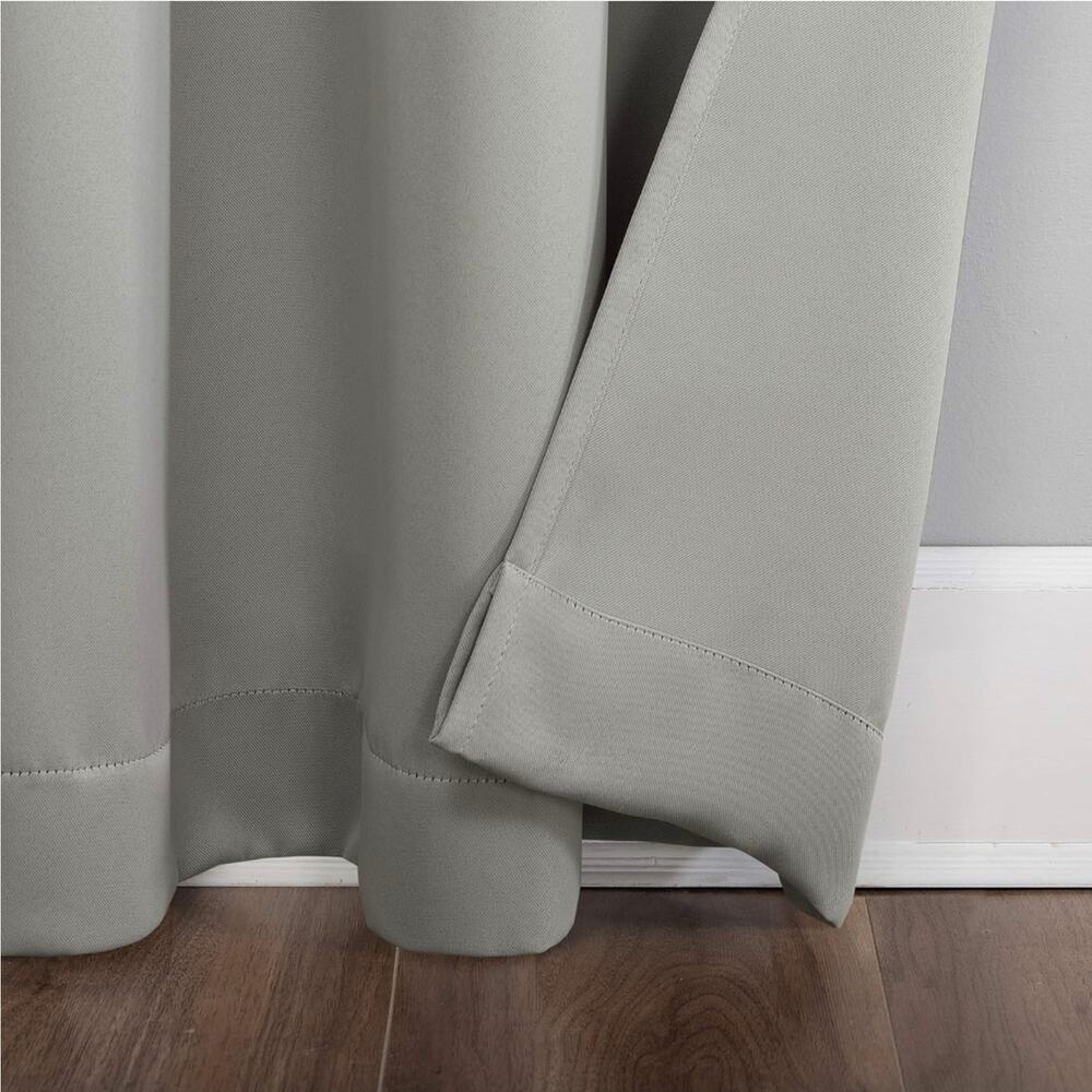2 One Panel Sun Zero Easton Blackout Rod Pocket Curtain Panel 40"x84" Silver s30 - Picture 3 of 10
